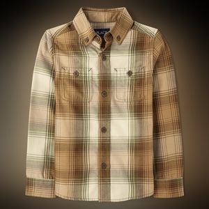 Plaid Button-Up Shirt